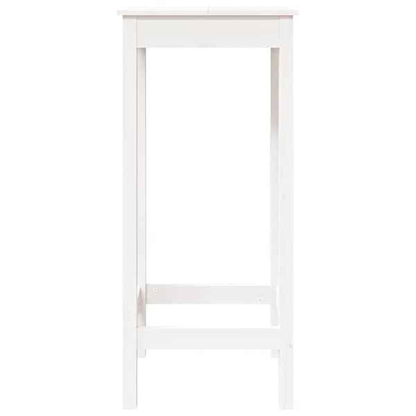vidaXL Barbord hvit 50x50x110 cm heltre furu