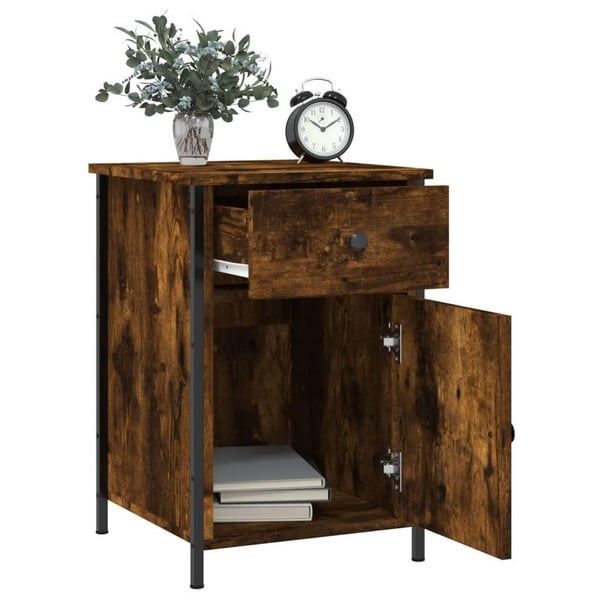 vidaXL Nattbord røkt eik 40x42x60 cm konstruert tre