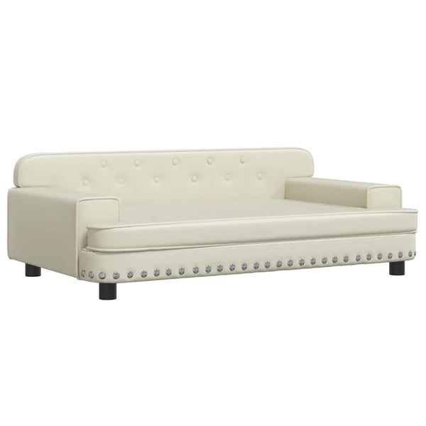 vidaXL Hundbädd gräddvit 90x53x30 cm konstläder