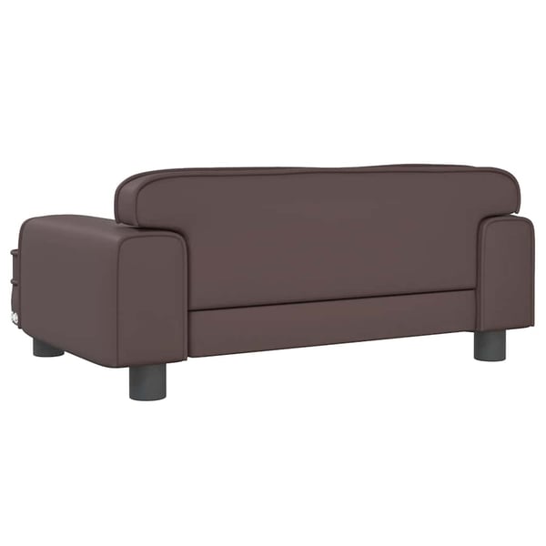 vidaXL hundeseng 70x45x30 cm kunstlæder brun