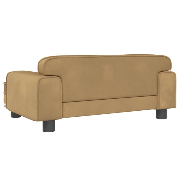 vidaXL hundeseng 70x45x30 cm velour brun