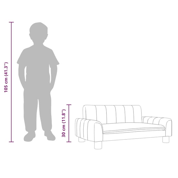 vidaXL sofa til børn 70x45x30 cm stof brun