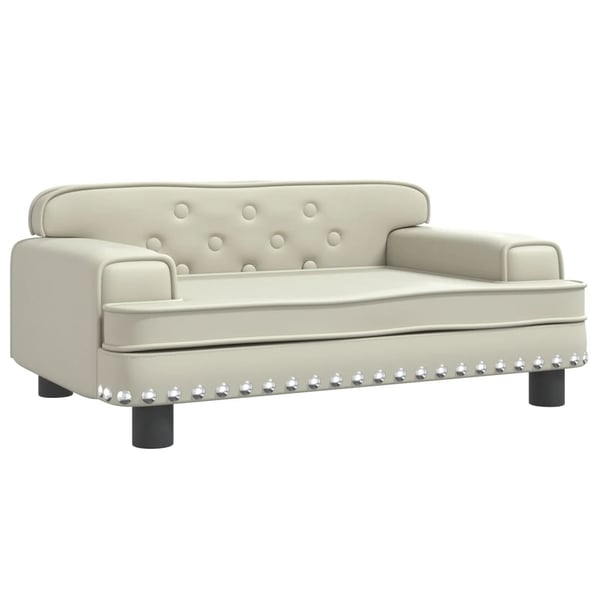 vidaXL sofa til børn 70x45x30 cm kunstlæder cremefarvet