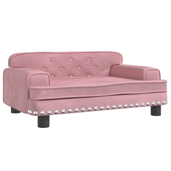 vidaXL sofa til børn 70x45x30 cm fløjl lyserød