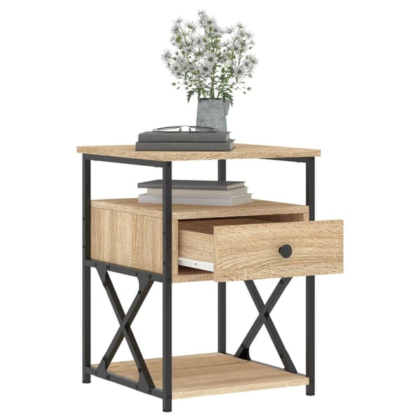 vidaXL Nattbord sonoma eik 40x42x55 cm konstruert tre