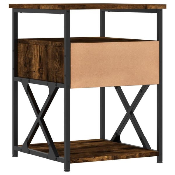 vidaXL Nattbord røkt eik 40x42x55 cm konstruert tre