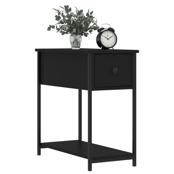 vidaXL Nattbord svart 30x60x60 cm konstruert tre