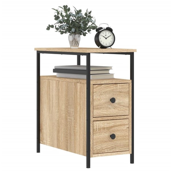 vidaXL Nattbord sonoma eik 30x60x60 cm konstruert tre