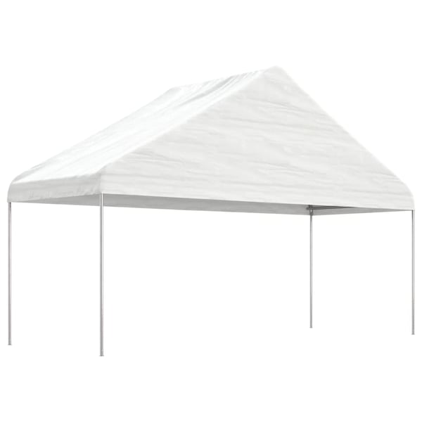 vidaXL Huvimaja katolla valkoinen 4,46x5,88x3,75 m polyeteeni