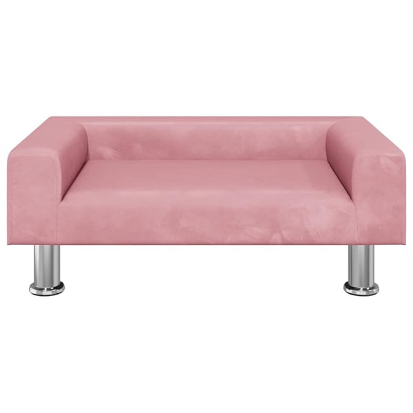 vidaXL hundeseng 70x45x26,5 cm velour lyserød