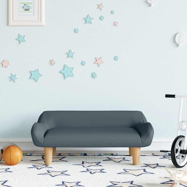 vidaXL sofa til børn 70x40x24 cm stof mørkegrå