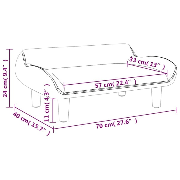 vidaXL sofa til børn 70x40x24 cm stof mørkegrå
