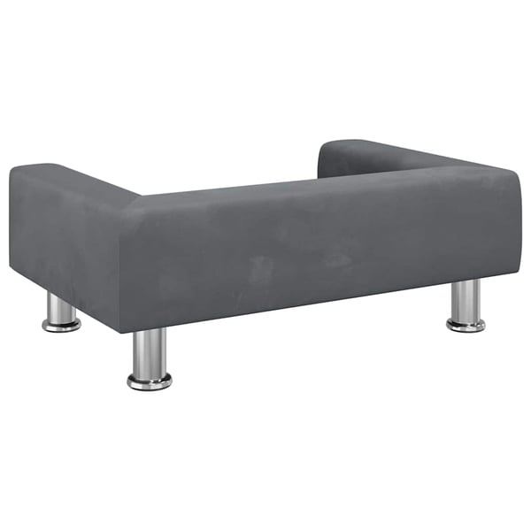vidaXL hundeseng 70x45x26,5 cm velour mørkegrå