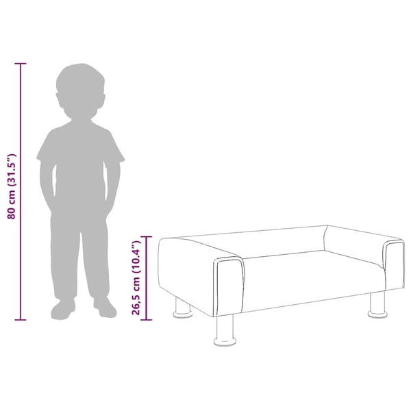 vidaXL sofa til børn 70x45x26,5 cm fløjl blå