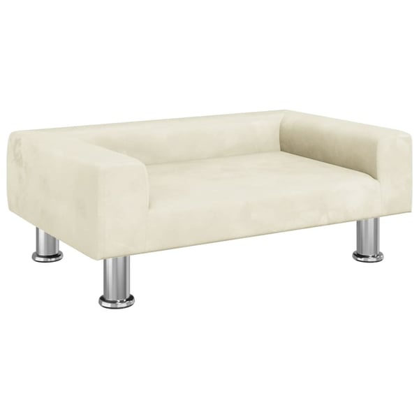 vidaXL sofa til børn 70x45x26,5 cm fløjl cremefarvet