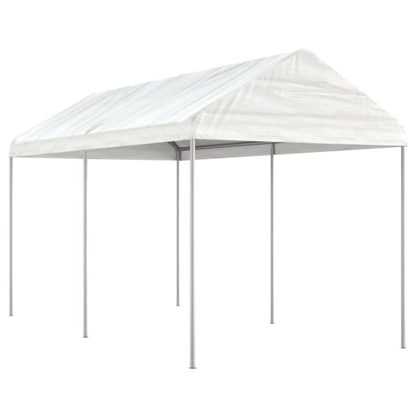 vidaXL Paviljong med tak hvit 4,46x2,28x2,69 m polyetylen