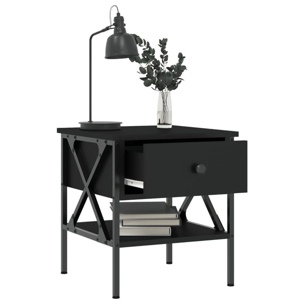 vidaXL Nattbord svart 40x42x45 cm konstruert tre