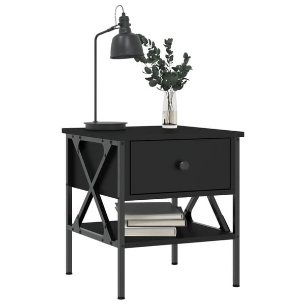 vidaXL Nattbord svart 40x42x45 cm konstruert tre