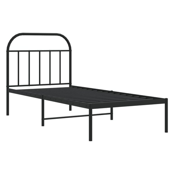 vidaXL Sengeramme i metall med hodegavl svart 80x200 cm
