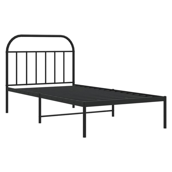 vidaXL Sengeramme i metall med hodegavl svart 100x190 cm