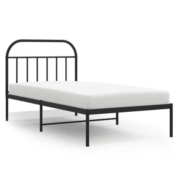 vidaXL Sengeramme i metall med hodegavl svart 100x190 cm