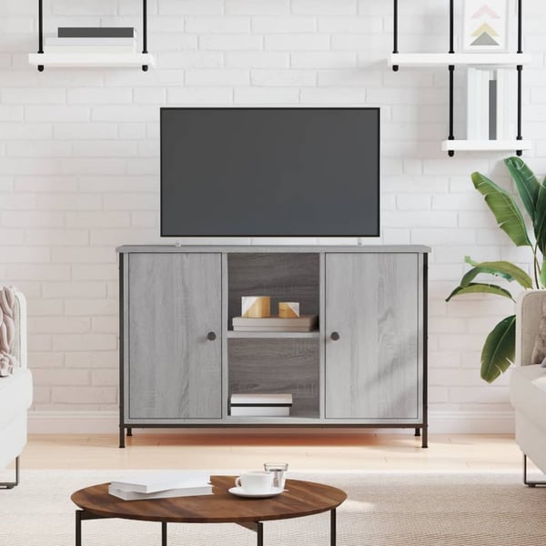 vidaXL TV-benk grå sonoma 100x35x65 cm konstruert tre