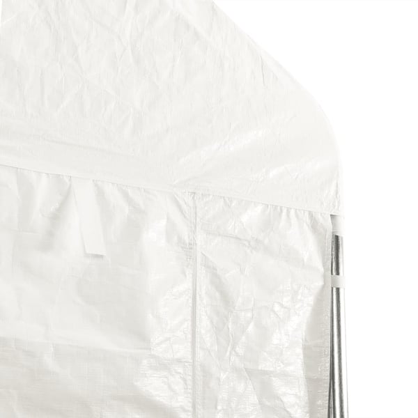 vidaXL Paviljong med tak hvit 6,69x4,08x3,22 m polyetylen