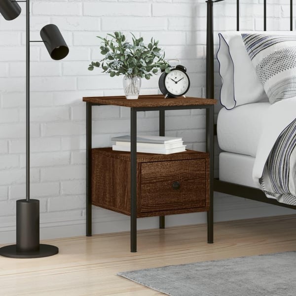 vidaXL Nattbord brun eik 34x36x50 cm konstruert tre