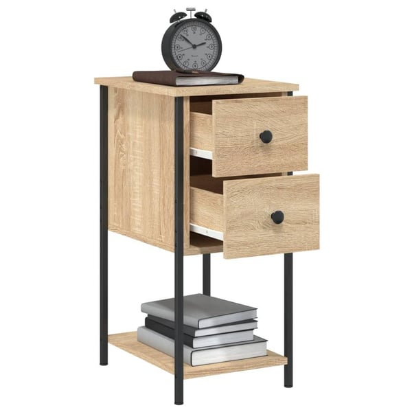 vidaXL Nattbord sonoma eik 32x42x70 cm konstruert tre