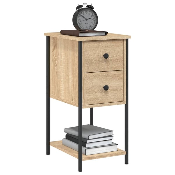 vidaXL Nattbord sonoma eik 32x42x70 cm konstruert tre