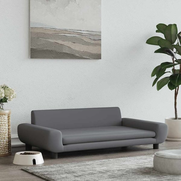 vidaXL hundeseng 100x54x33 cm velour mørkegrå