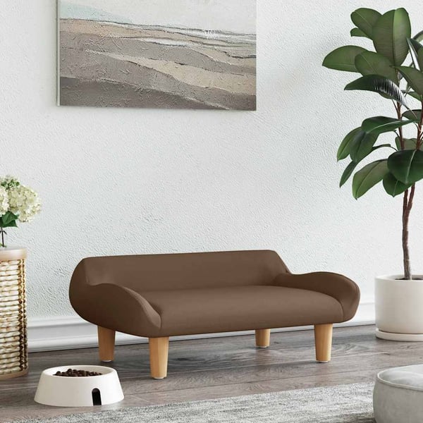 vidaXL hundeseng 70x40x24 cm stof brun