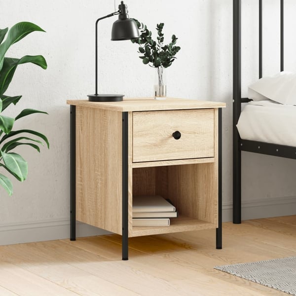 vidaXL sengebord 40x42x50 cm konstrueret træ sonoma-eg