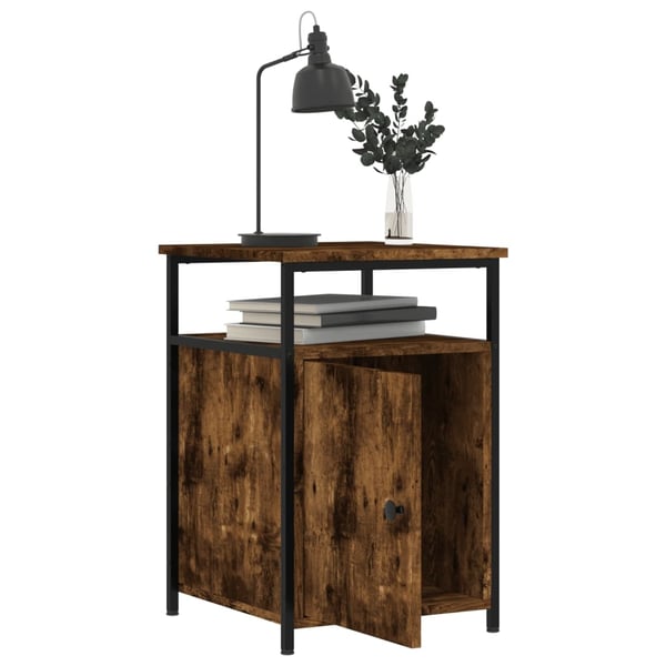 vidaXL Nattbord røkt eik 40x42x60 cm konstruert tre