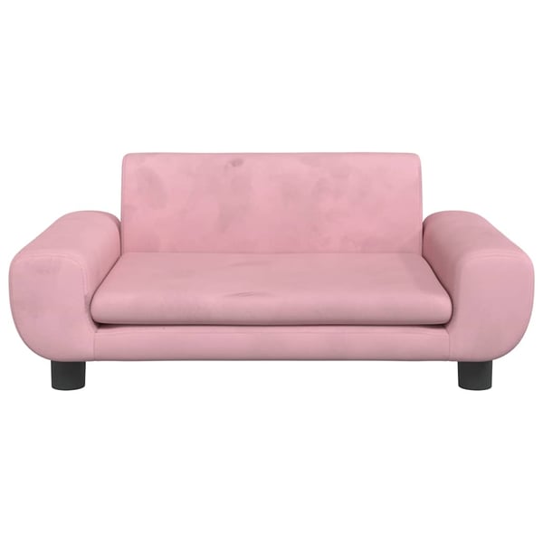 vidaXL hundeseng 70x45x33 cm velour lyserød