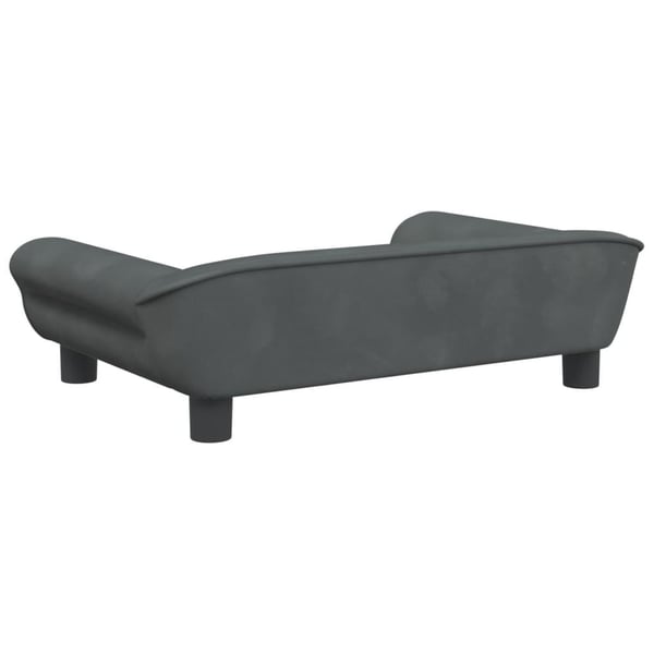 vidaXL hundeseng 70x48x22 cm velour mørkegrå