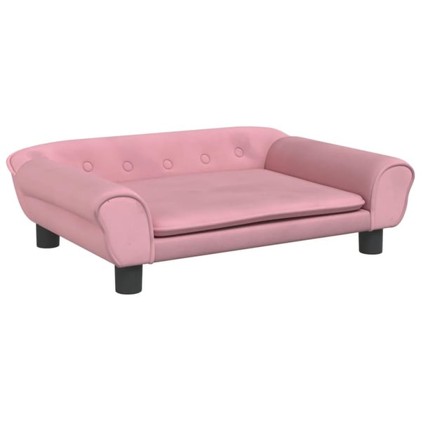 vidaXL hundeseng 70x48x22 cm velour lyserød