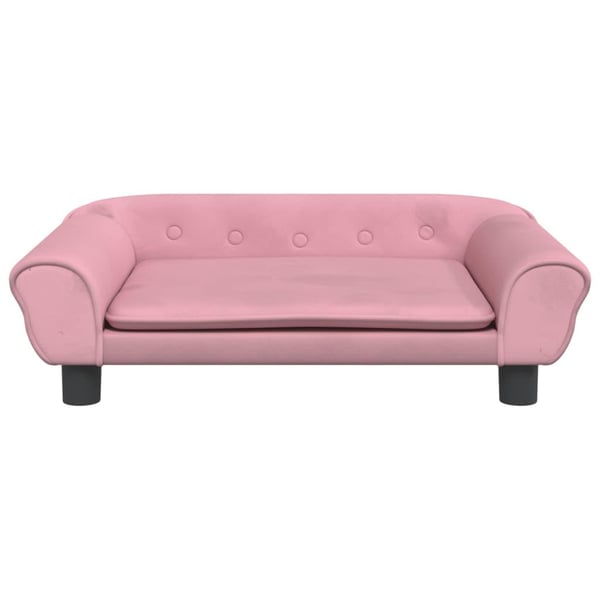 vidaXL hundeseng 70x48x22 cm velour lyserød
