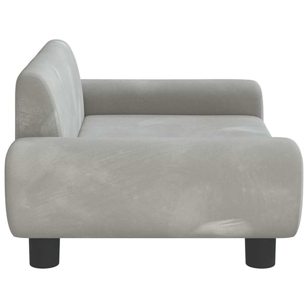 vidaXL hundeseng 70x45x33 cm velour lysegrå
