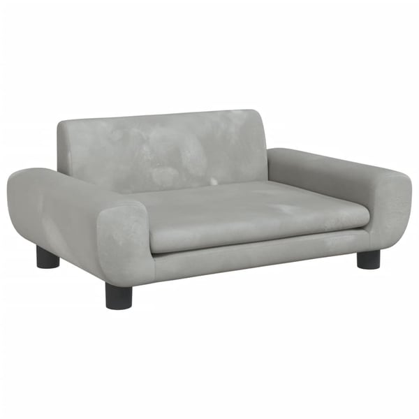 vidaXL hundeseng 70x45x33 cm velour lysegrå