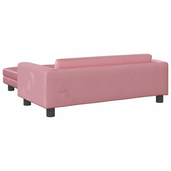 vidaXL Barnsoffa med fotpall rosa 100x50x30 cm sammet