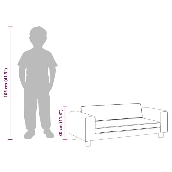 vidaXL Barnsoffa med fotpall blå 100x50x30 cm sammet
