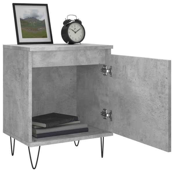 vidaXL sengeborde 2 stk. 40x30x50 cm konstrueret træ betongrå