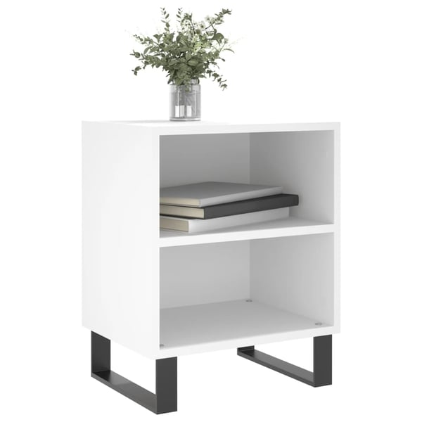 vidaXL Nattbord hvit 40x30x50 cm konstruert tre