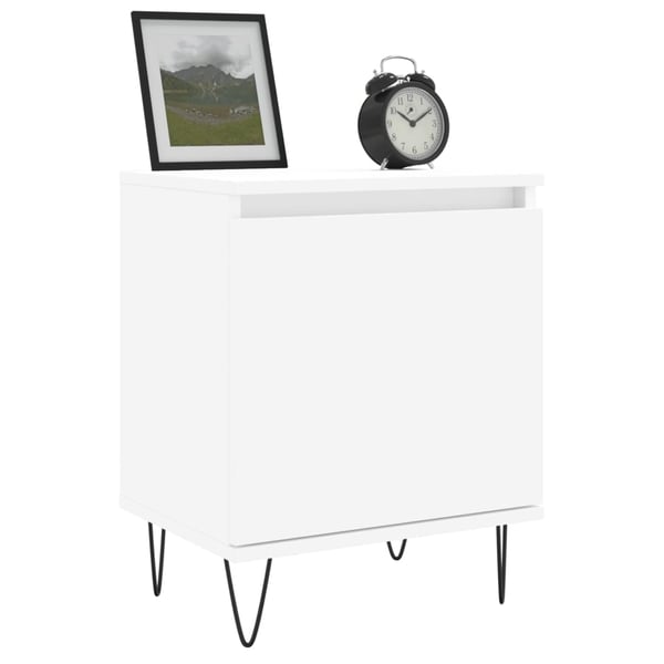 vidaXL sengeborde 2 stk. 40x30x50 cm konstrueret træ hvid