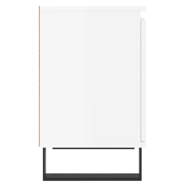 vidaXL sengeborde 2 stk. 40x30x50 cm konstrueret træ hvid højglans