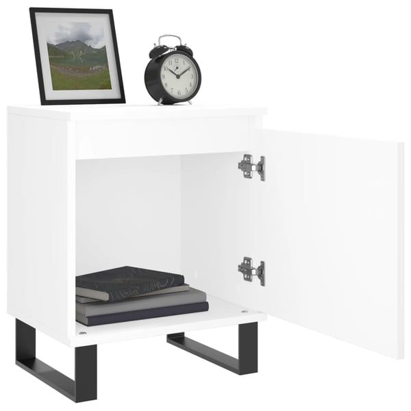 vidaXL Nattbord 2 stk hvit 40x30x50 cm konstruert tre