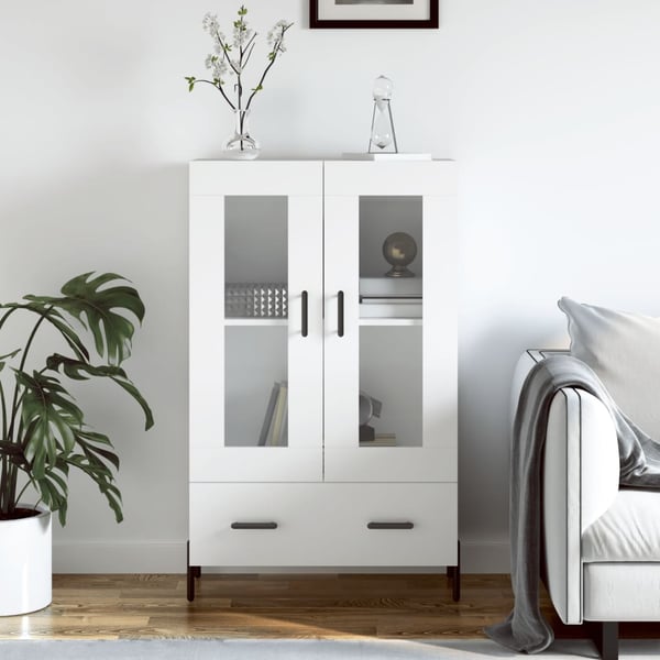 vidaXL Highboard hvit 69,5x31x115 cm konstruert tre