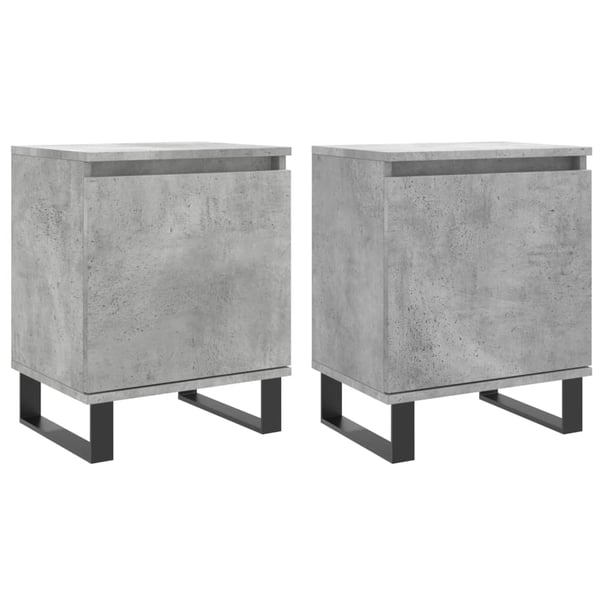 vidaXL sengeborde 2 stk. 40x30x50 cm konstrueret træ betongrå