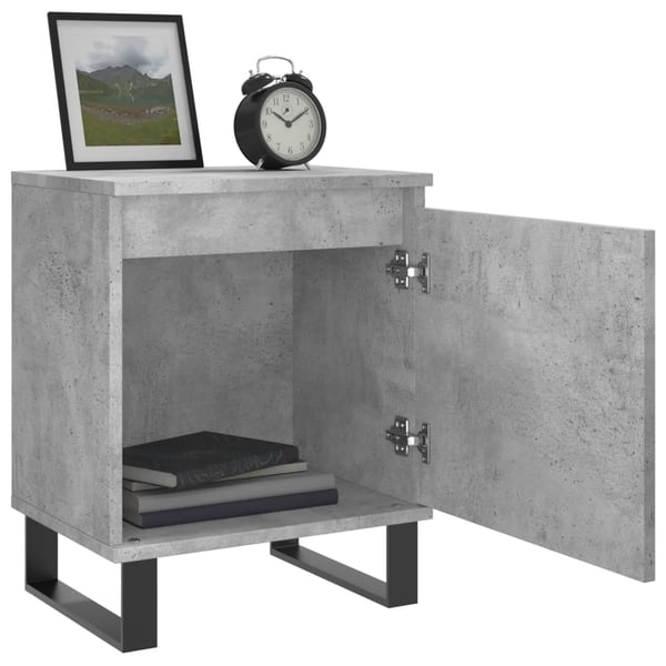 vidaXL Nattbord 2 stk betonggrå 40x30x50 cm konstruert tre